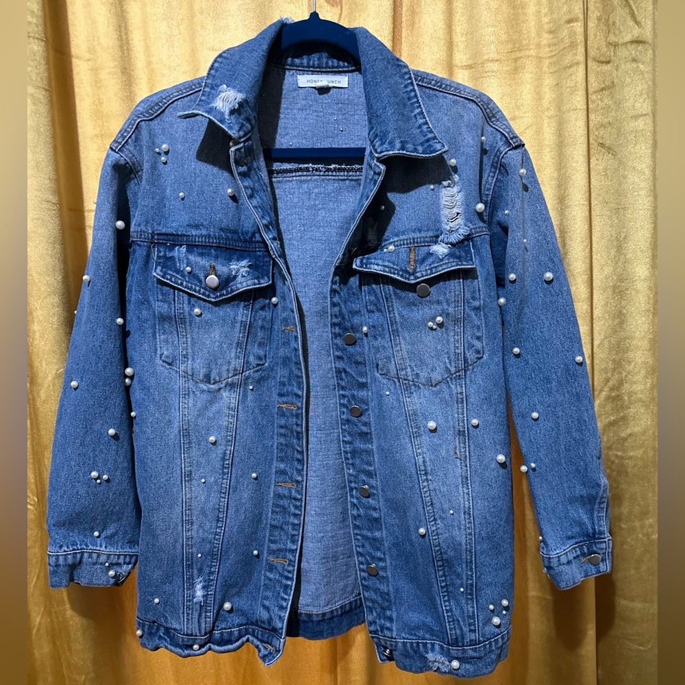 Distressed Pearl Jean Jacket